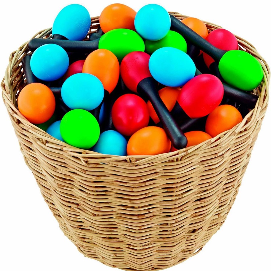 Classroom Rhythm Instruments * | Discount Nino Nino 48-Piece Plastic Egg Maraca Assortment Set With Basket