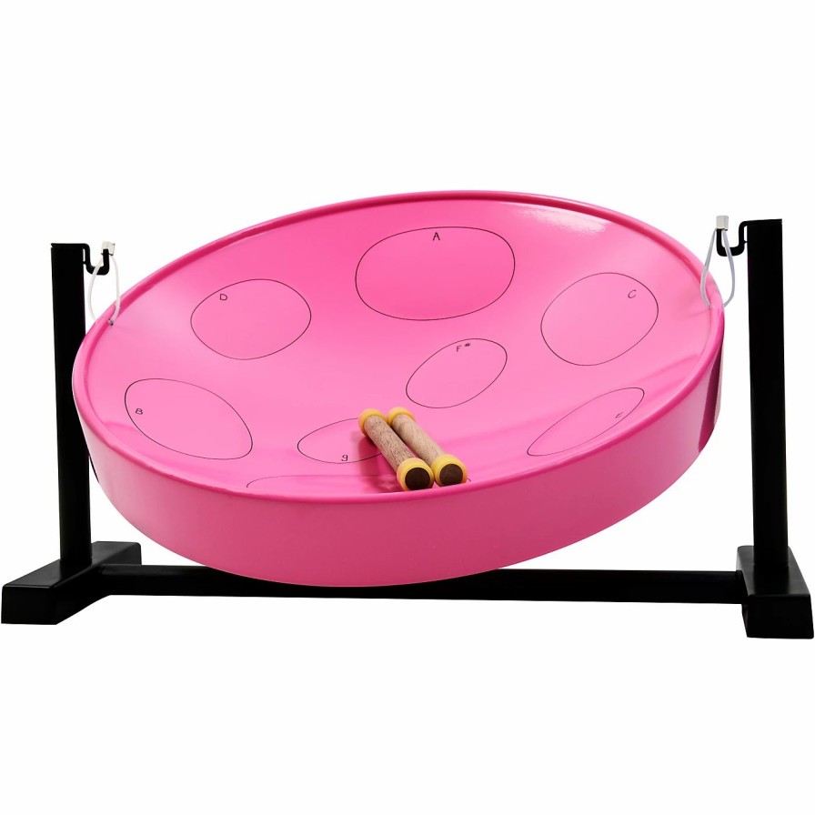 Classroom Rhythm Instruments * | Brand New Panyard Panyard Jumbie Jam Steel Drum Kit With Table Top Stand Pink