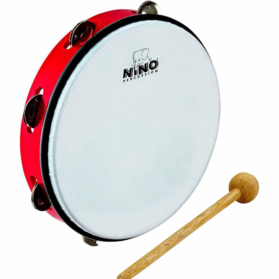 Classroom Rhythm Instruments * | Brand New Nino Nino Abs Jingle Drums Tambourine 10 In. Red