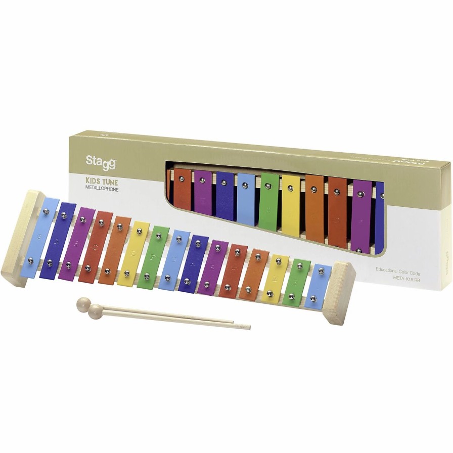 Orff Instruments * | Best Reviews Of Stagg Stagg Metallophone 15 Key (G To G) Rainbow Keys