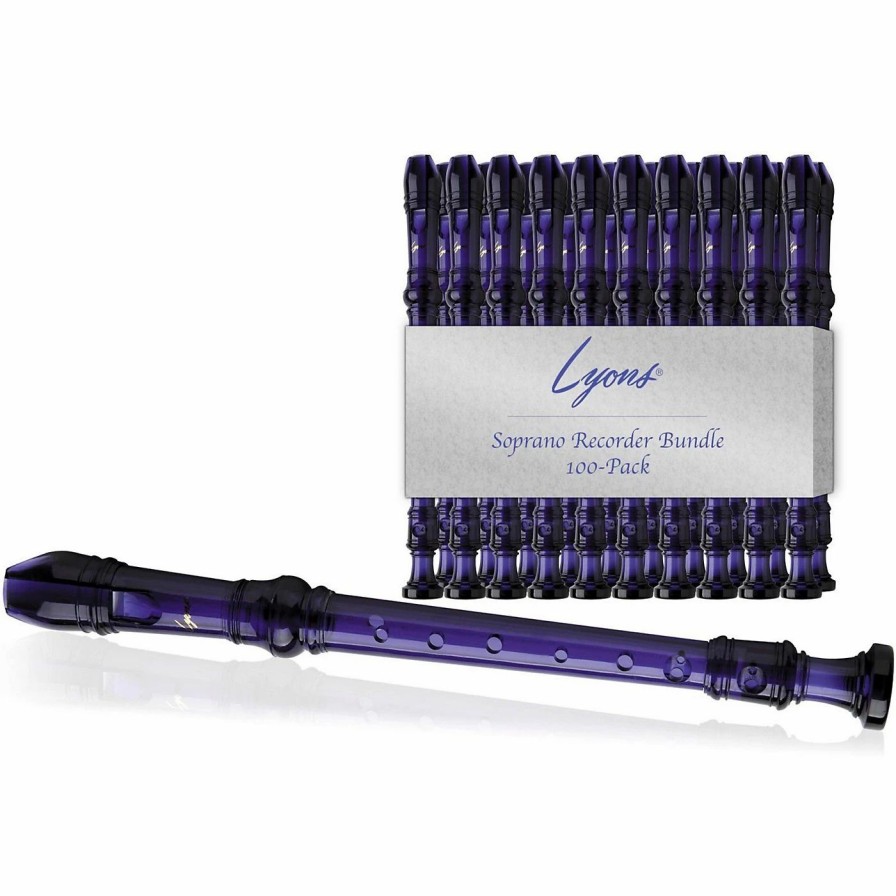 Recorders * | Buy Lyons Lyons Soprano Recorder Value Bundle 100-Pack Transparent Purple