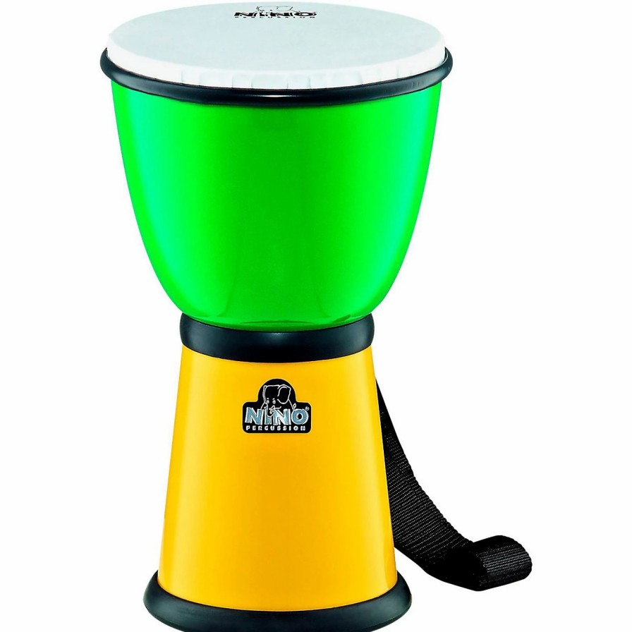 Classroom Rhythm Instruments * | Wholesale Nino Nino Abs Djembe With Nylon Strap Green/Yellow 8 In.