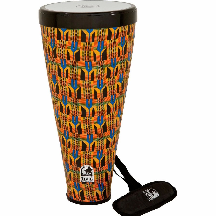 Classroom Rhythm Instruments * | Cheap Toca Toca Flex Drum With Strap Kente Cloth