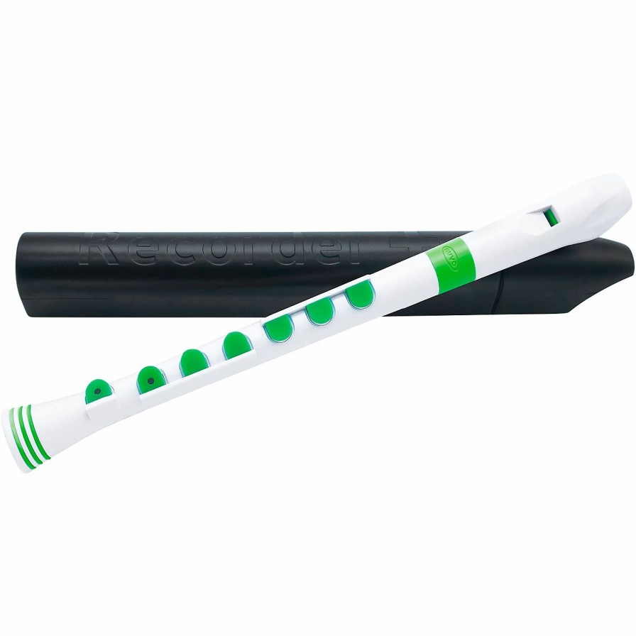 Recorders * | Hot Sale Nuvo Nuvo Recorder+ Baroque Fingering With Hard Case White/Green