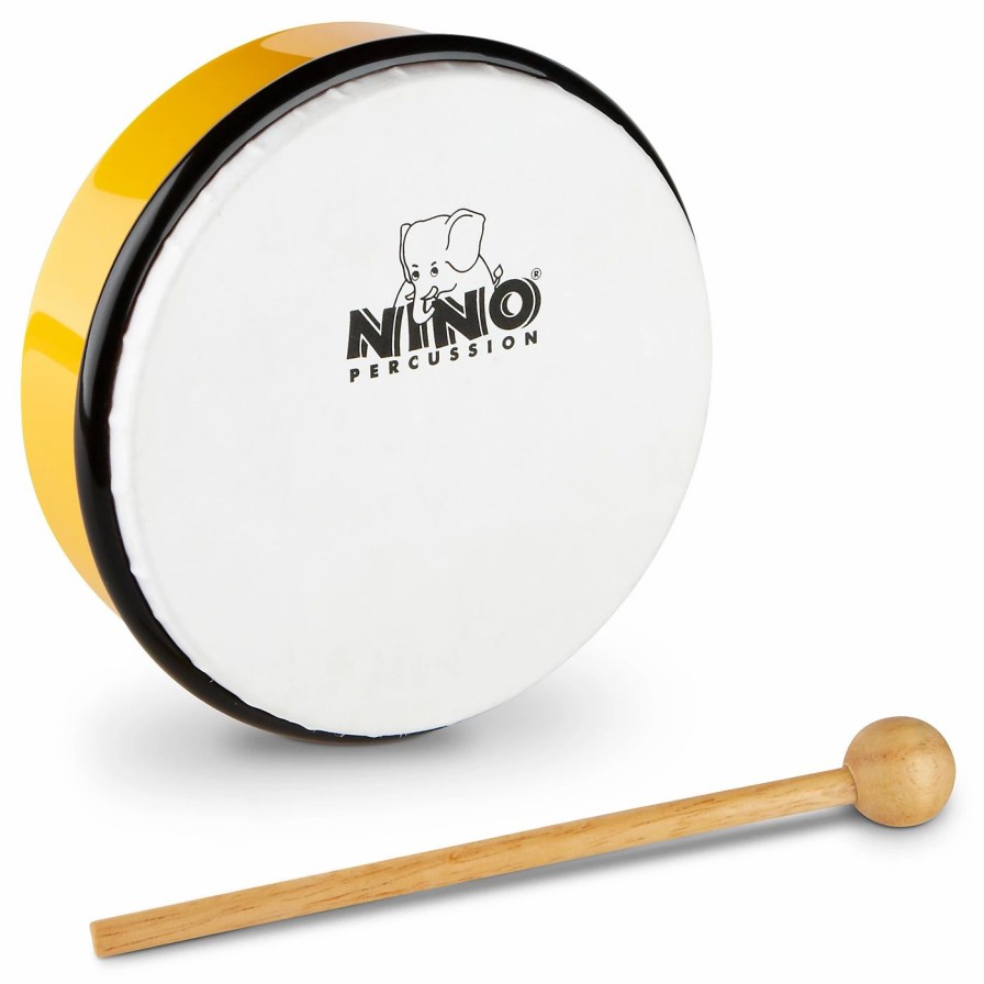 Classroom Rhythm Instruments * | Brand New Nino Nino Hand Drum With Beater Yellow 6 In.