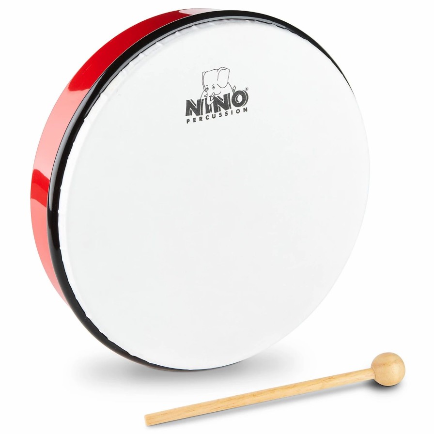 Classroom Rhythm Instruments * | Best Deal Nino Nino Hand Drum With Beater Red 10 In.