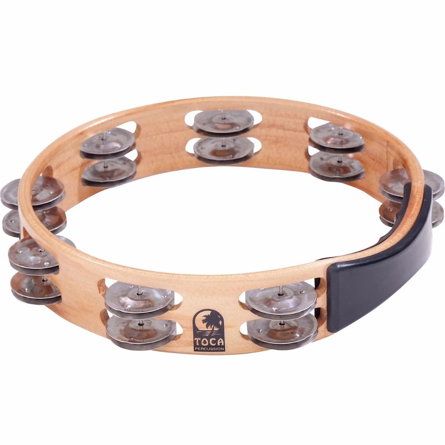 Classroom Rhythm Instruments * | Best Reviews Of Toca Toca Acacia Wood Double Row Tambourine 10 In.