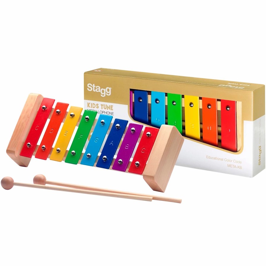 Orff Instruments * | Top 10 Stagg Stagg Metallophone With 8 Rainbow Keys